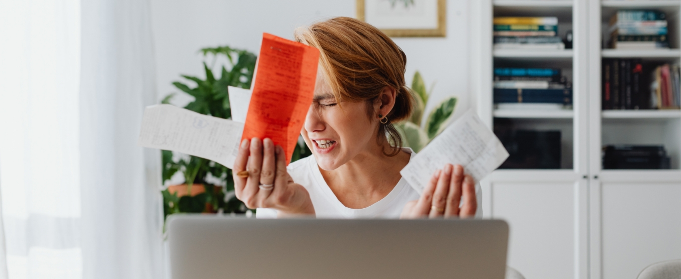 a young woman stressing about her finances