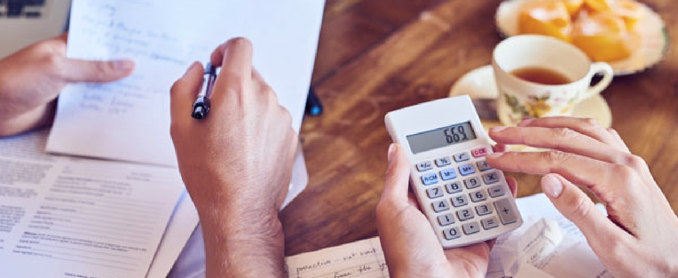 a couple reviewing their finances