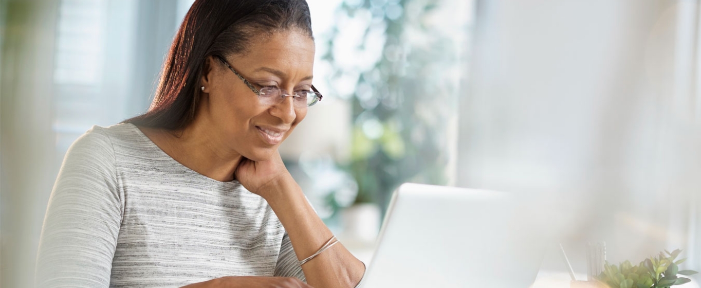 a woman banking online