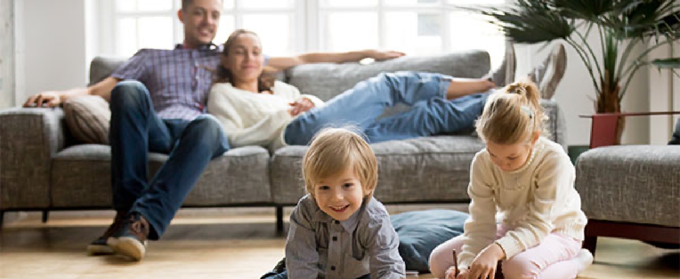 a family in their TV room