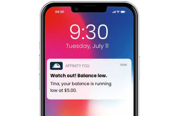 low account balance alert